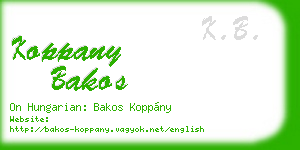 koppany bakos business card