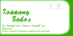 koppany bakos business card